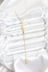 316L Çelik Zincir Gold Renk Yıldız Model Y Kolye