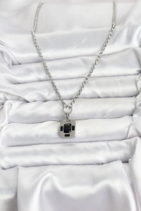 316L Çelik Zincir Gümüş Renk Vintage Model Kadın Kolye