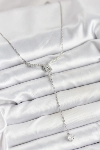 316L Çelik Zincir Gümüş Renk Yılan Model Y Kolye