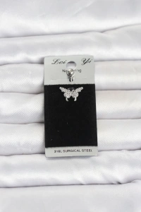 316L Cerrahi Çelik Kelebek Model Göbek Piercing
