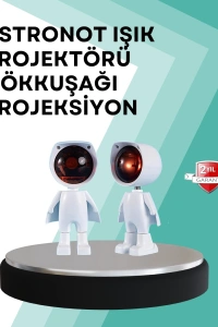 360° Ayarlanabilir Başlıklı Astronot Gece Lambası