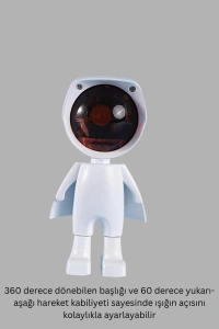360° Ayarlanabilir Başlıklı Astronot Gece Lambası
