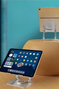 360 Derece Dönebilen Yükseltilmiş Masaüstü Ayarlanabilir Metal Tablet Standı