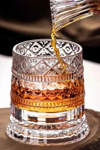 360 Derece Dönen Bardak - 280 ml - Kristal Cam