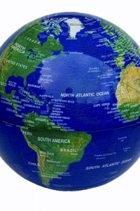 360 Derece Dönen LED Işıklı Mavi Dünya Küresi