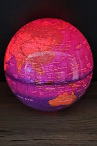 360 Derece Dönen LED Işıklı Mavi Dünya Küresi