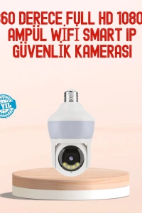 360° Full HD Wi-Fi Akıllı Ampül Kamera Gece Görüşlü