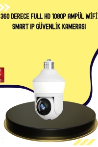 360° Full HD Wi-Fi Akıllı Ampül Kamera Gece Görüşlü