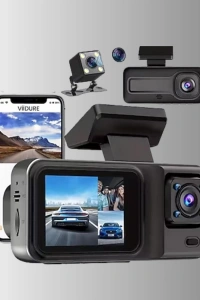 360° Kapsama Sahip Full HD Araç Kamerası 3’lü Kayıt Gece Görüşlü DashCam