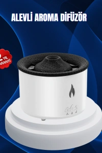 3D Alev Işıklı Aromaterapi Makinesi – 360 ml Su Kapasiteli Sessiz Difüzör