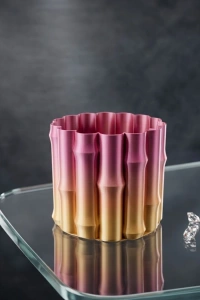 3D Dekoratif Mor Sarı Vazo Modern Tasarım Estetik Ev Aksesuarı