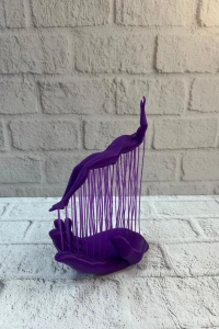 3D El Formlu İnsan Figürü Mor Özgün Sanat Biblosu 12x18 cm
