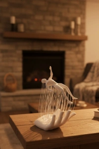 3D El İnsan Figürü Beyaz İskandinav Tarzı Dekoratif Obje