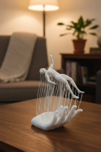 3D El İnsan Figürü Beyaz Modern Sanatsal Dekoratif Biblo