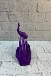 3D El İnsan Figürü Mor Modern Masa Üstü Ev ve Ofis Dekoru