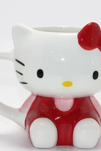 3D Hello Kitty Tasarımı Porselen Kupa Bardak