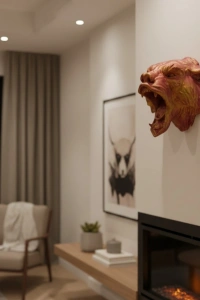 3D Jaguar Figürü Duvar Süsü