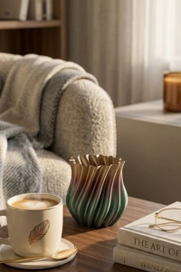 3D KIVRIMLI VAZO SİYAH