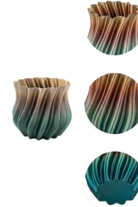 3D KIVRIMLI VAZO SİYAH