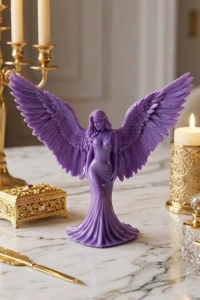 3D Lila Melek İnsan Biblo Estetik Dekoratif Obje