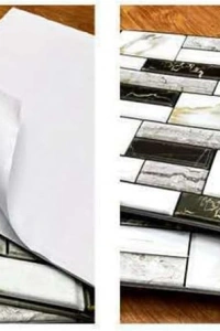 3D Mermer Görünümlü Kendinden Yapışkanlı Duvar Sticker