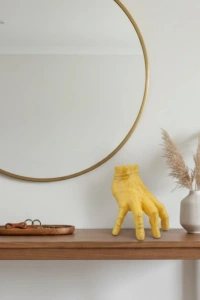 3D Modern Sarı El Biblo 17x16 cm Ev ve Ofis Dekorasyonu