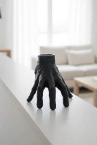 3D Modern Siyah El Biblo 17x16 cm Ev ve Ofis Dekorasyonu