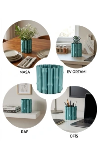 3D PARLAK YEŞİL VAZO