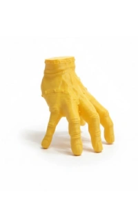 3D Sarı El Dekoratif Biblo 17x16 cm Modern Ev Aksesuarı