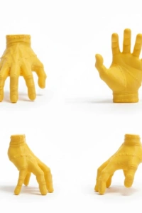 3D Sarı El Heykeli 17x16 cm Raf ve Masa Üstü Dekor