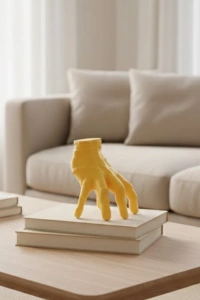 3D Sarı El Tasarım Dekor 17x16 cm Konsol ve Şömine Üstü Aksesuar