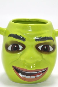 3D Shrek Tasarımı Porselen Kupa Bardak