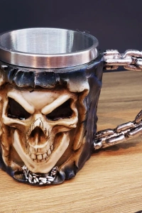 3D Tasarımlı Kurukafa Kupa Bardak