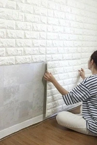 3D Tuğla Desenli Kendinden Yapışkanlı Duvar Paneli 58x38 cm