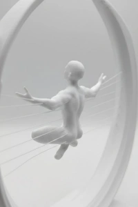 3D Zen Heykeli Modern Ay Tasarımlı Meditasyon Biblosu