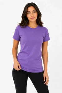3’lü Kısa Kollu Bisiklet Yaka Basic Slim Fit T-Shirt - Pudra Pembe - Mor - Bej