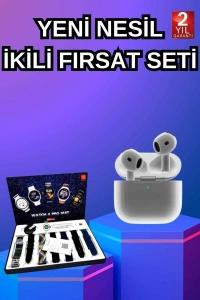 3.Nesil TWS Bluetooth Kulaklık Bluetooth Bağlantılı Akıllı Saat Amoled Ekran Plastik Hasır Kordon