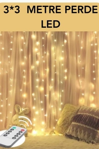 3x3 Metre Perde LED Işık – Parti ve Bahçe Dekorasyonu