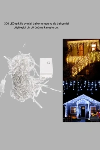 3x3 Metre Perde LED Işık Sıcak  Şelale Tasarım Dekoratif Aydınlatma