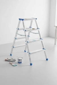 4+4 Çift Basamaklı Alüminyum Metal Merdiven