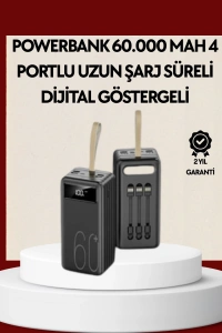 4 Çıkışlı Hızlı Şarj Destekli Powerbank