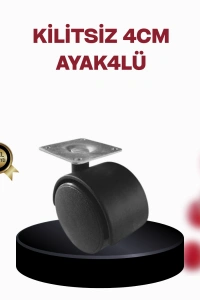 4 cm Döner Ayak Kilitsiz 4 Adet Mobilya ve Sehpa Ayağı