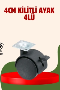 4 cm Kilitli Döner Ayak 4 Adet Sehpa ve Mobilya Ayağı