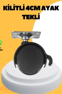 4 cm Kilitli Mobilya Tekerleği Tekli Sessiz ve Dayanıklı