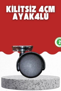 4 cm Kilitsiz Tekerlek Ayak Seti Zemin Koruyucu