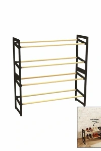 4 Katlı Ahşap Ayakkabılık