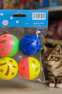 4lü Çıngıraklı Top Kedi Oyuncağı