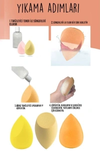 4lü Kapaklı Armut Makyaj Süngeri Seti