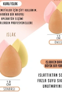 4lü Kapaklı Armut Makyaj Süngeri Seti