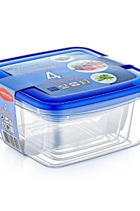 4lü Kare Saklama Kabı Seti